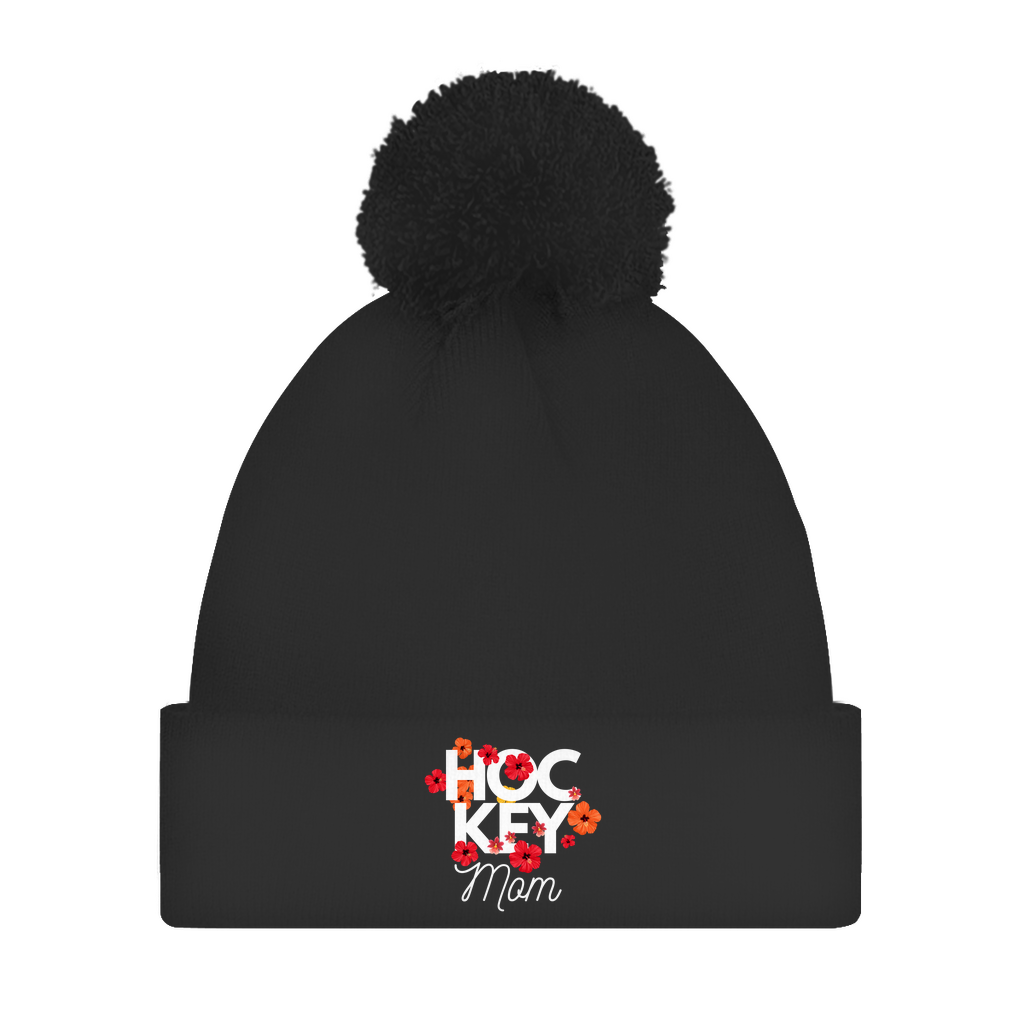 Bommelmütze HOCKEY MOM FLOWERS