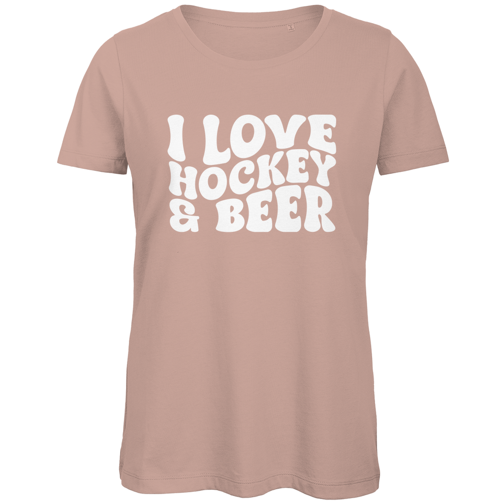 Ladies T-Shirt I LOVE HOCKEY & BEER