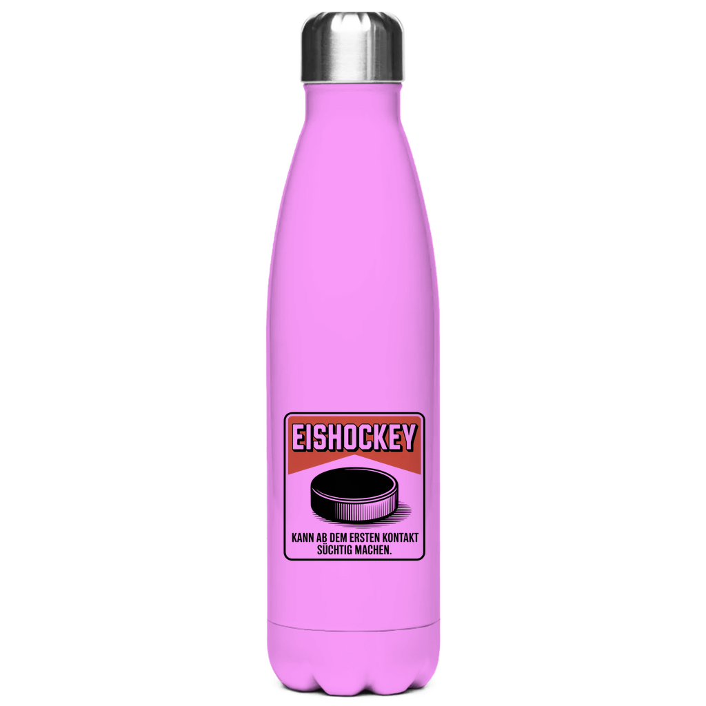 Edelstahl-Thermoflasche  EISHOCKEY ZIGARETTENSCHACHTEL