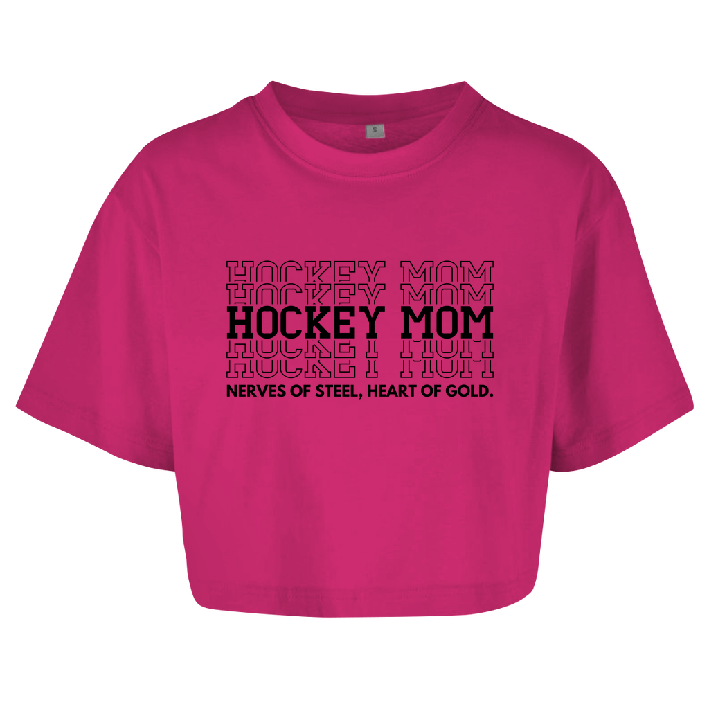 Ladies Crop Top HOCKEYMOM NERVES & HEART