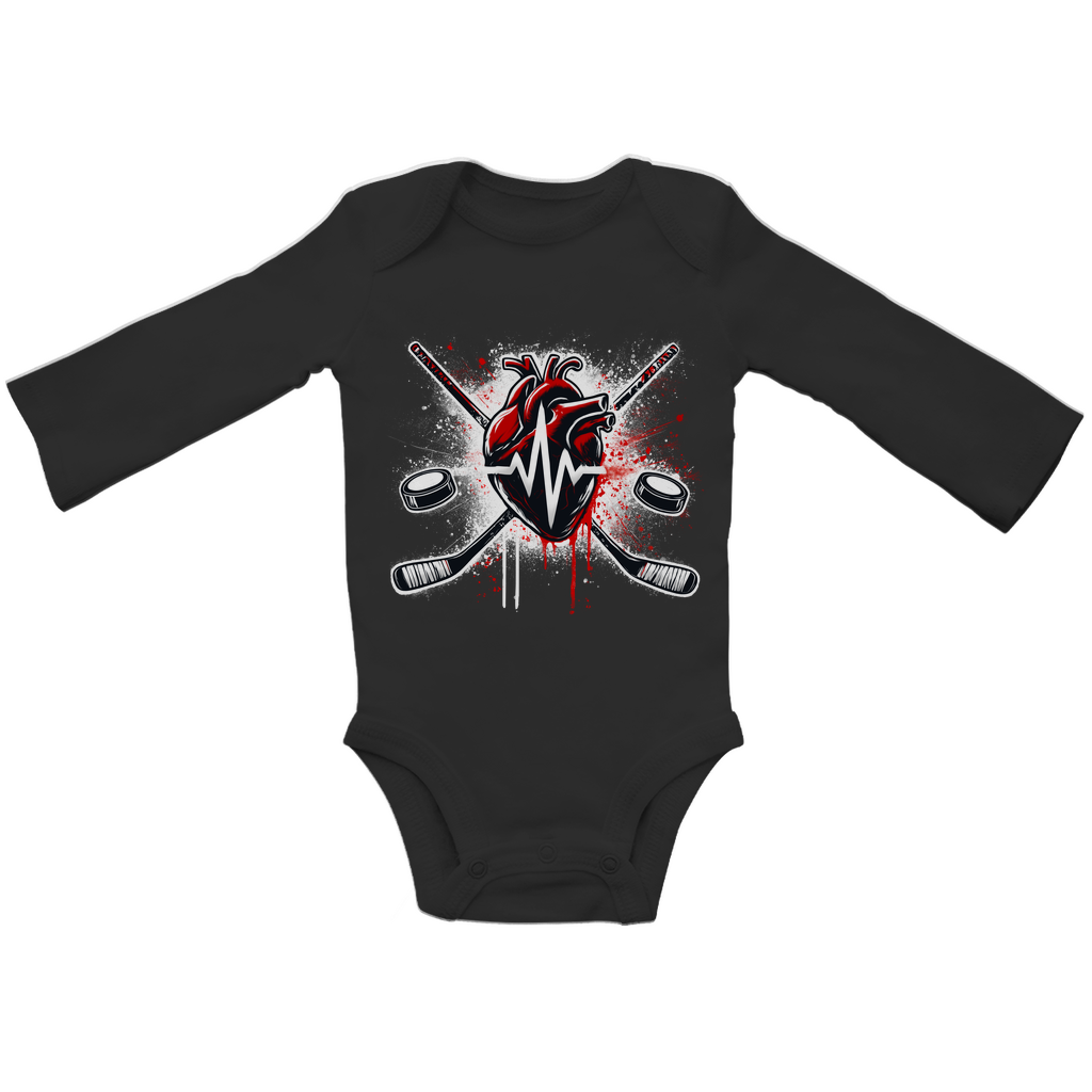 Babybody Langarm  HOCKEY HEARTBEAT