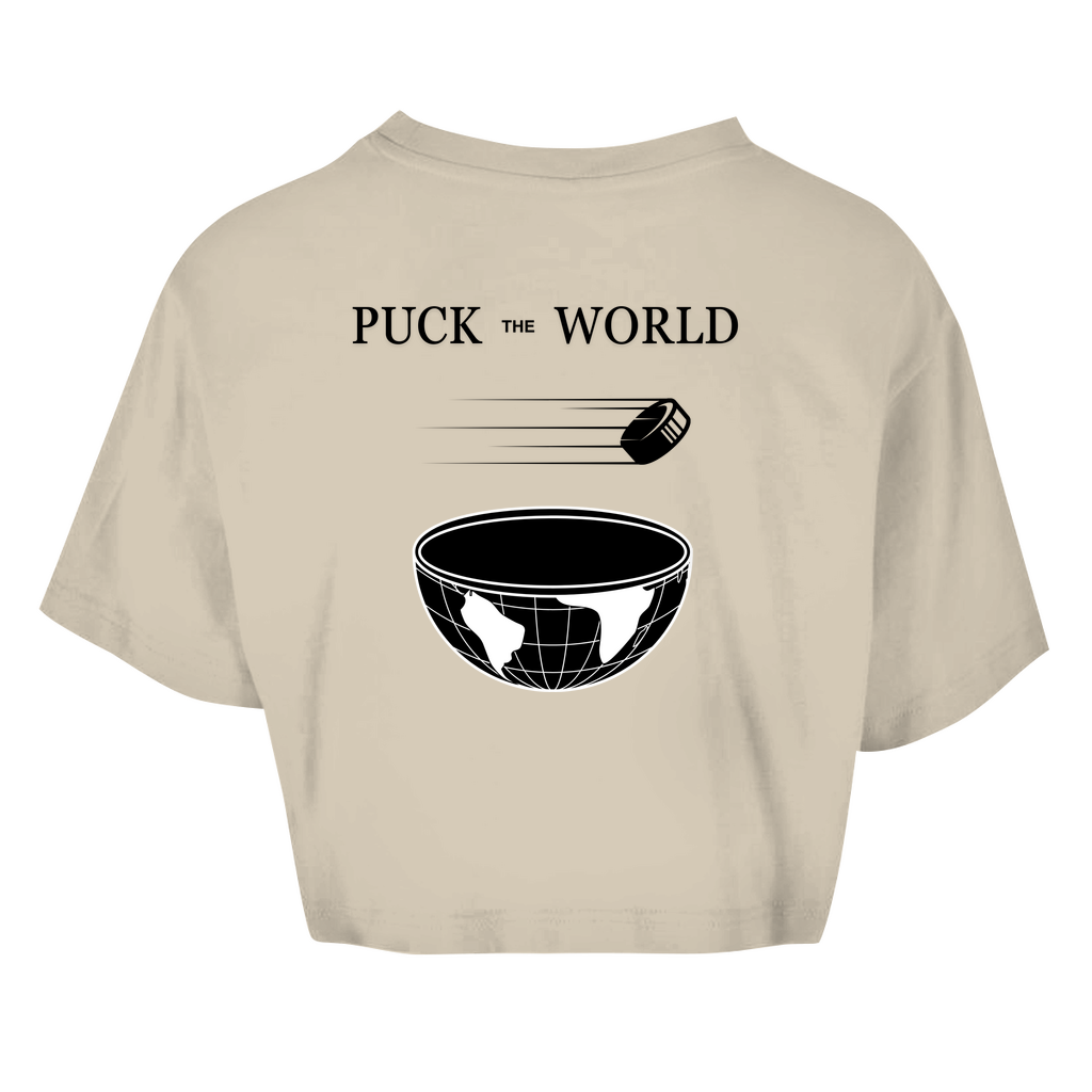 Ladies Crop Top PUCK THE WORLD (front&back)