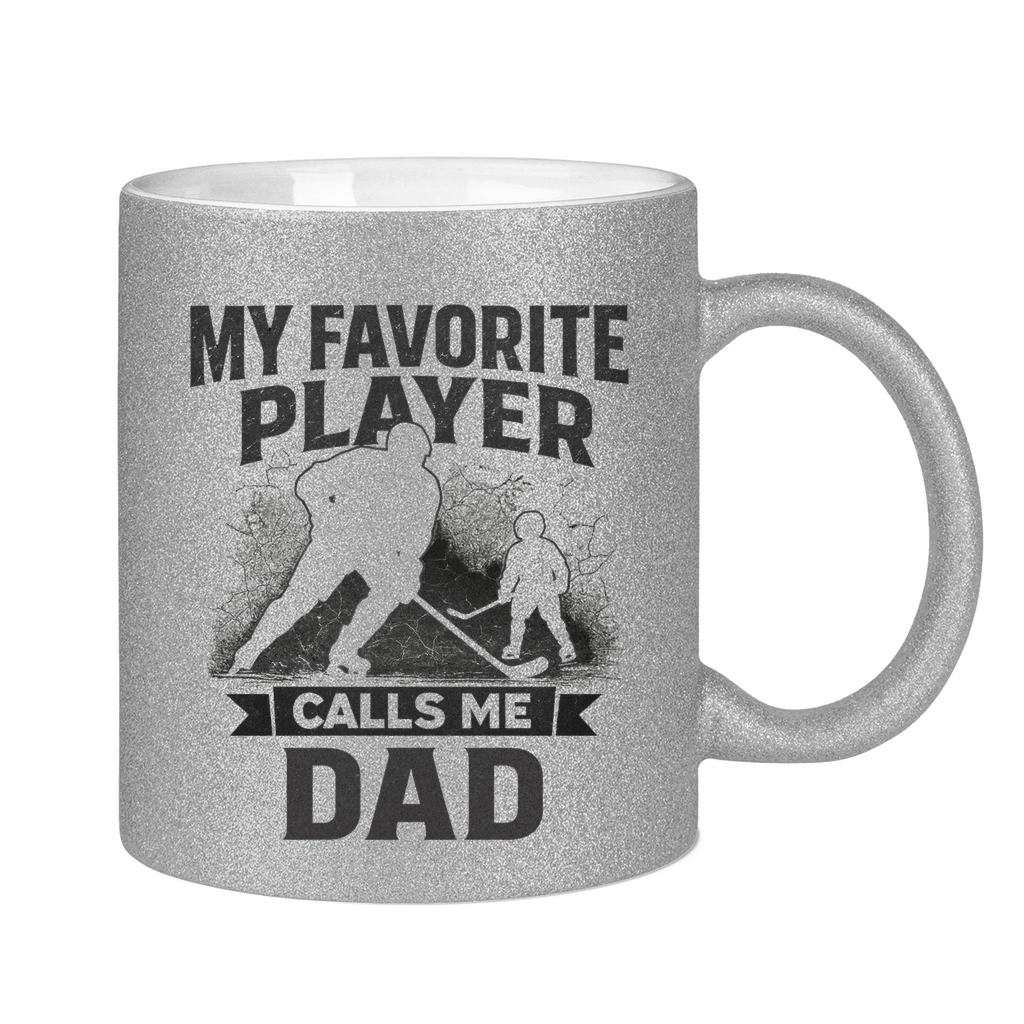 Glitzertasse HOCKEYDAD FAVORITE PLAYER