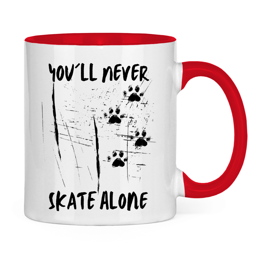 Tasse zweifarbig NEVER SKATE ALONE