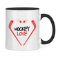 Tasse zweifarbig HOCKEYLOVE STICKHEART