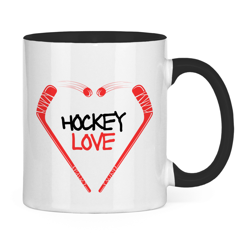 Tasse zweifarbig HOCKEYLOVE STICKHEART