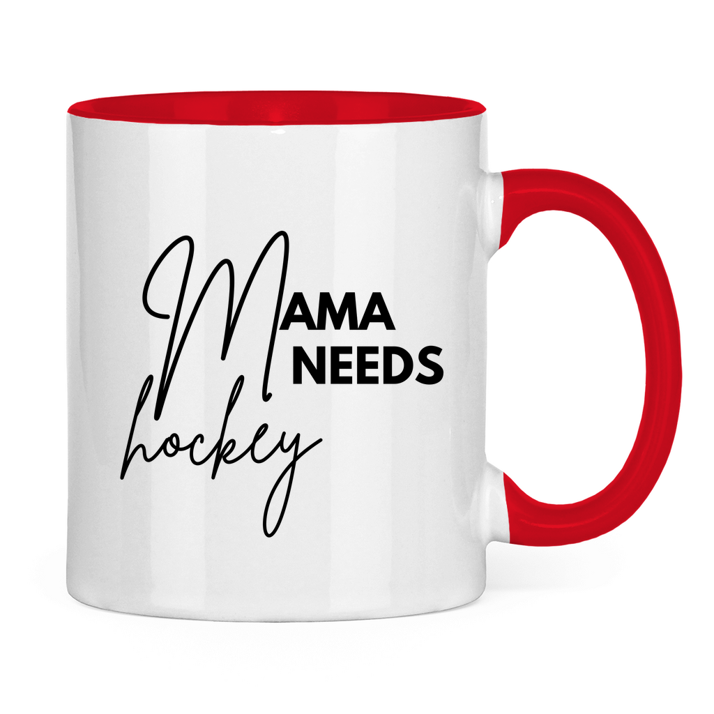 Tasse zweifarbig MAMA NEEDS HOCKEY