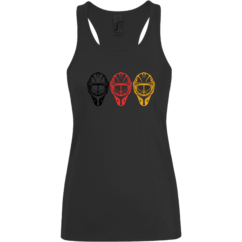 Ladies Tank Top TEAM GOALIE MASKE SCHWARZ-ROT-GOLD