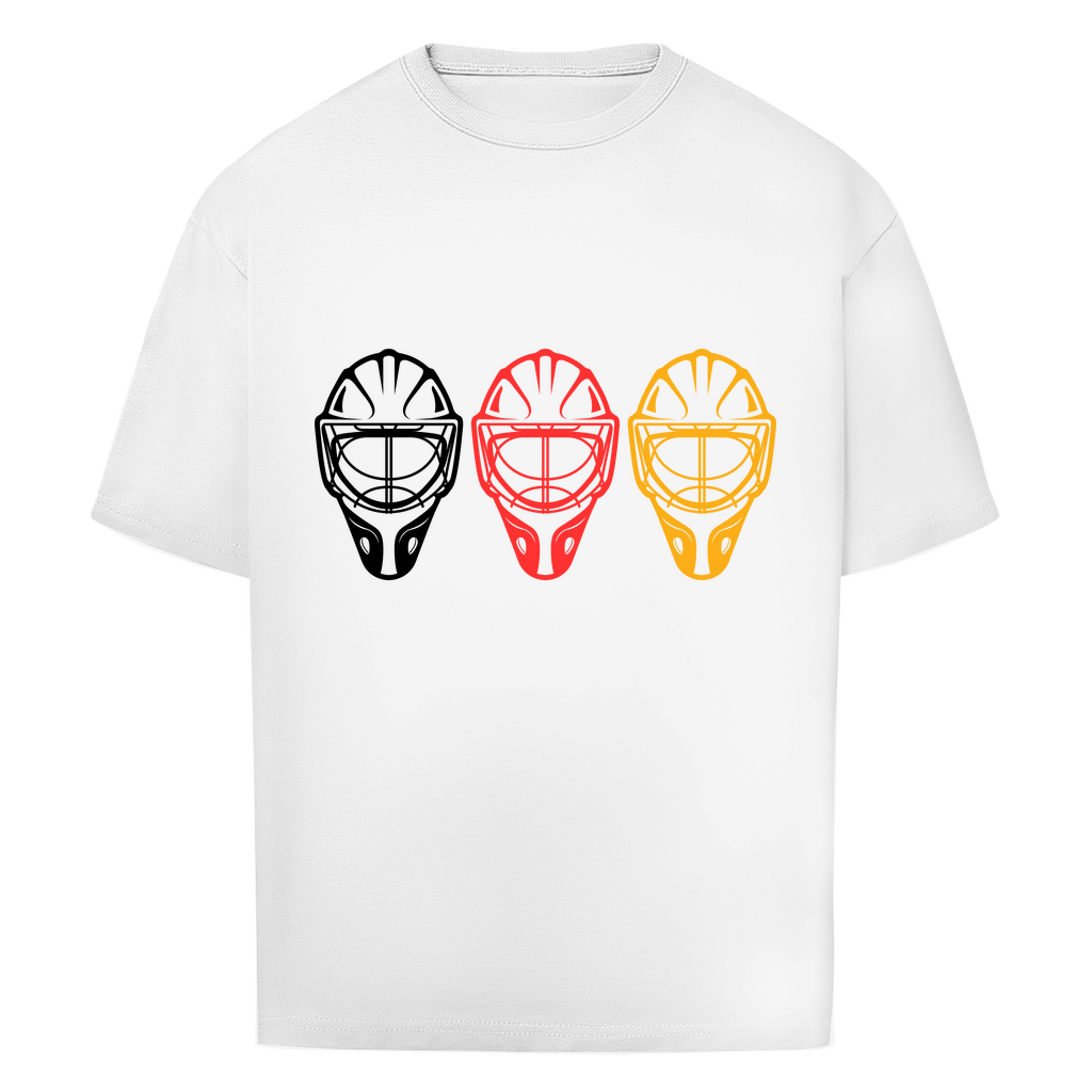 Oversize T-Shirt GOALIE MASKE SCHWARZ-ROT-GOLD