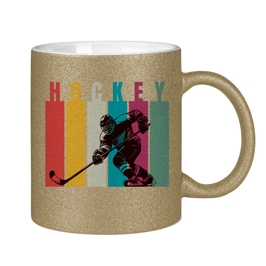 Glitzertasse COLOURFUL HOCKEYPLAYER