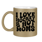 Glitzertasse I LOVE HOCKEY & HOT MOMS