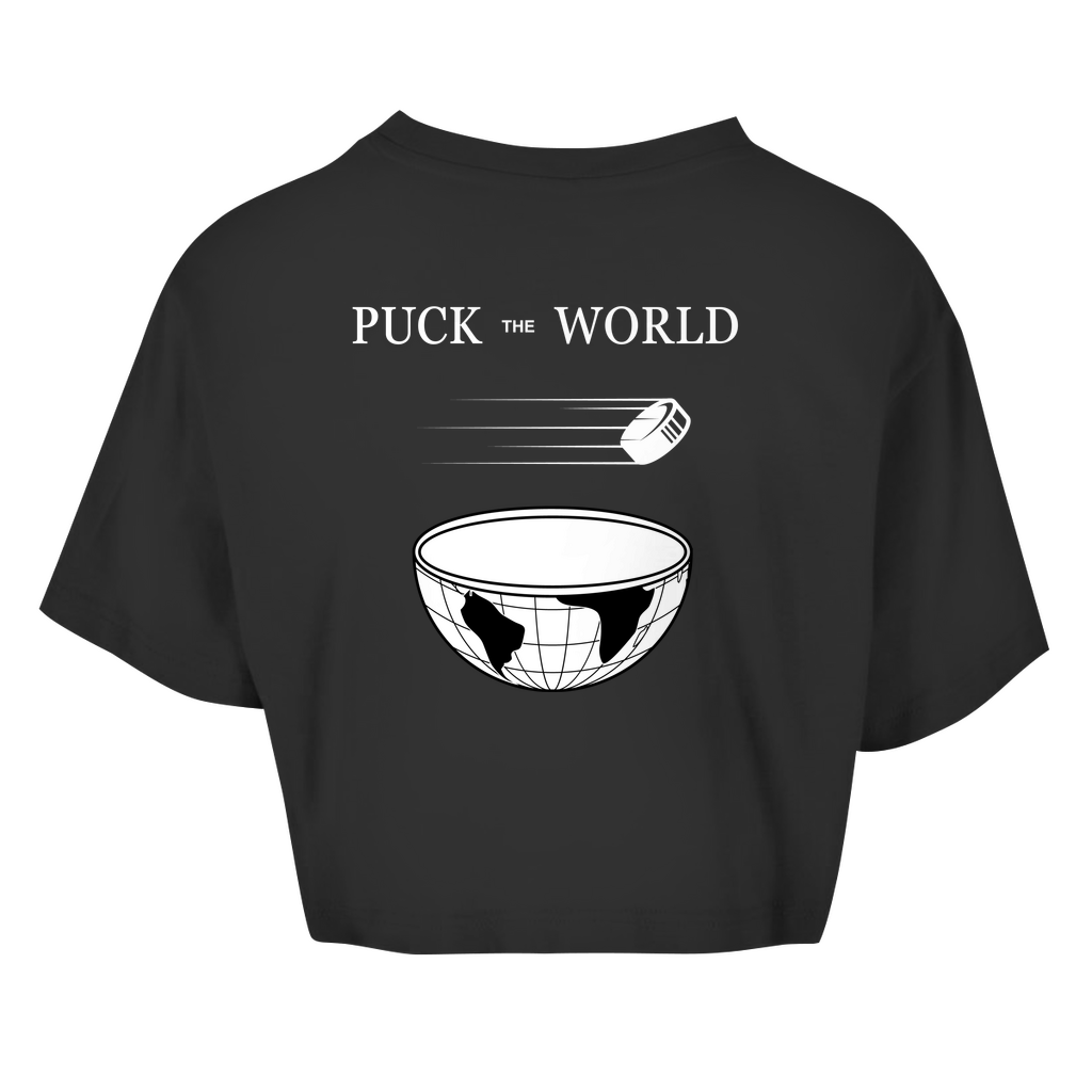 Ladies Crop Top PUCK THE WORLD (front&back)