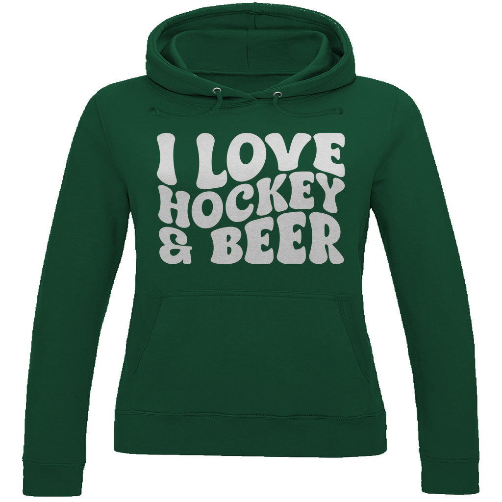 Ladies Hoodie I LOVE HOCKEY & BEER