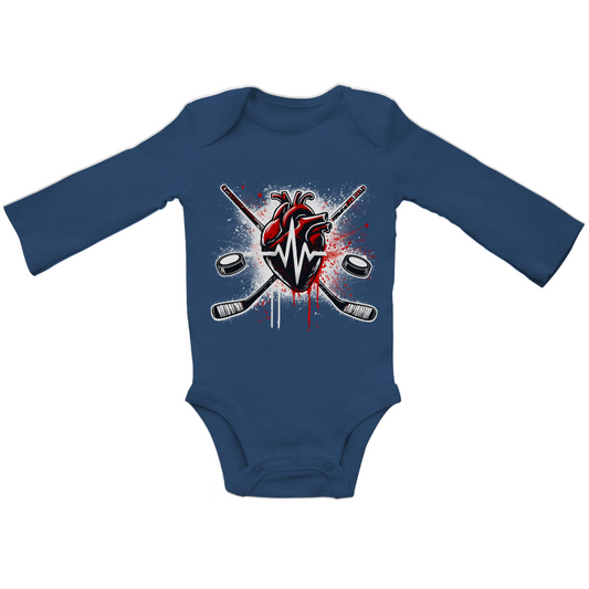 Babybody Langarm  HOCKEY HEARTBEAT