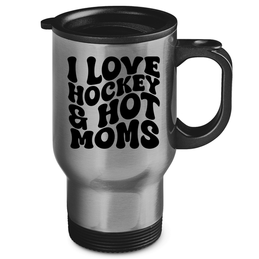 Edelstahl-Thermobecher I LOVE HOCKEY & HOT MOMS