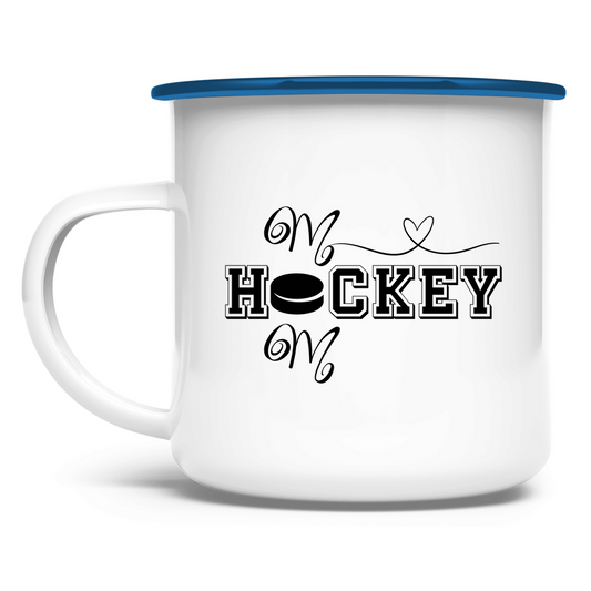 Emaille Tasse HOCKEY MOM HEART