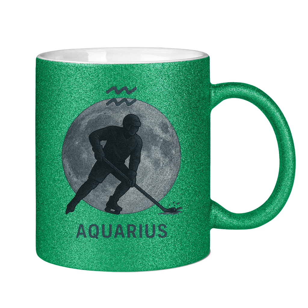 Glitzertasse STERNZEICHEN AQUARIUS / WASSERMANN