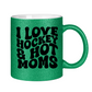 Glitzertasse I LOVE HOCKEY & HOT MOMS