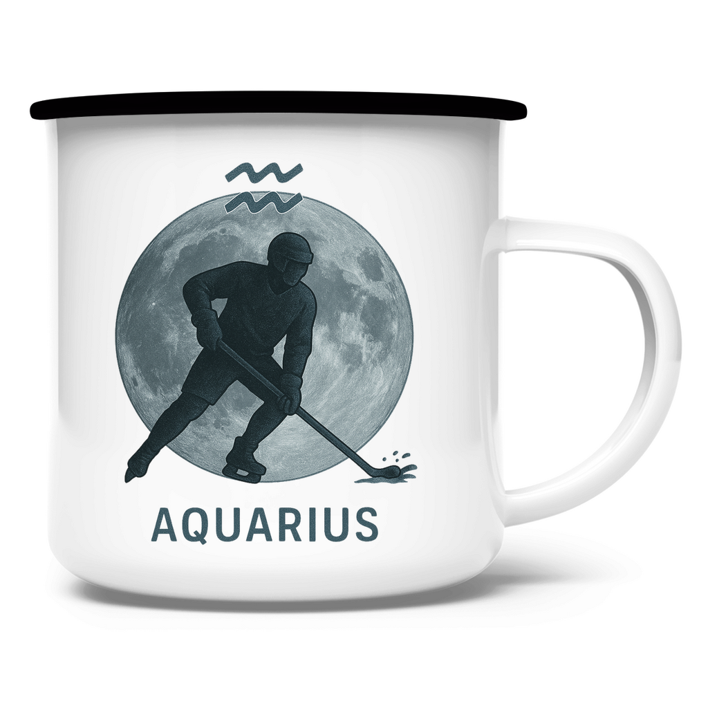 Emaille Tasse STERNZEICHEN AQUARIUS / WASSERMANN