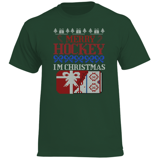 T-Shirt UGLY CHRISTMAS MERRY HOCKEY