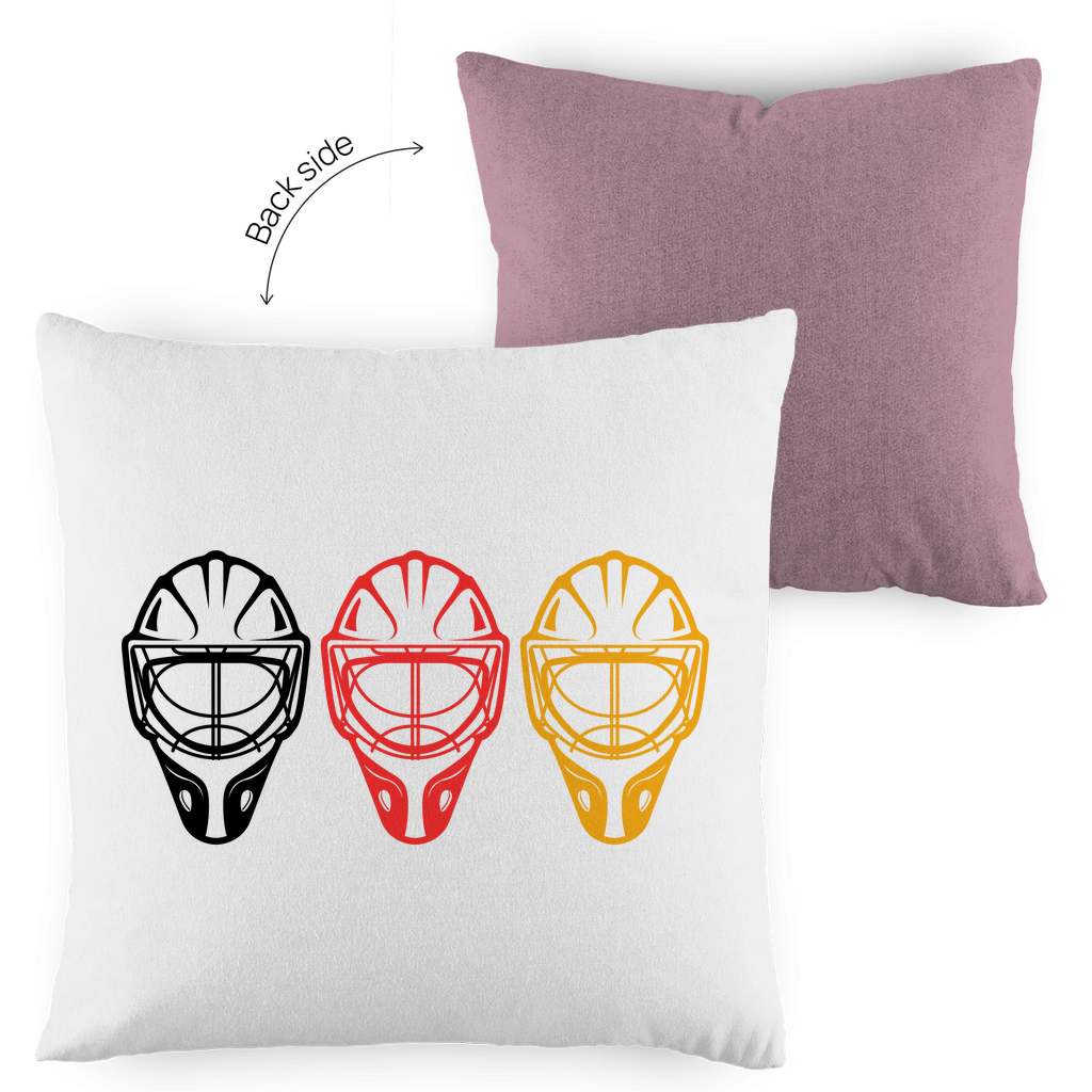Kopfkissen zweifarbig GOALIE MASKE SCHWARZ-ROT-GOLD