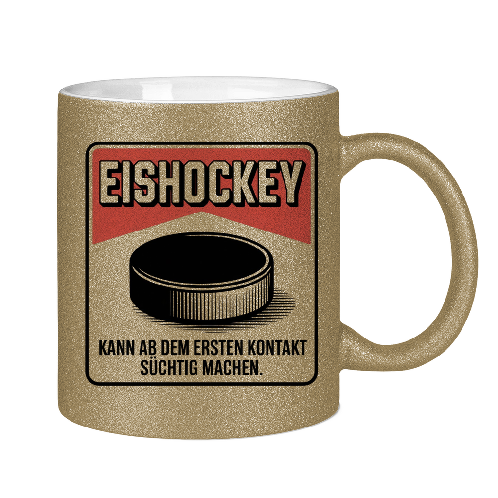 Glitzertasse  EISHOCKEY ZIGARETTENSCHACHTEL