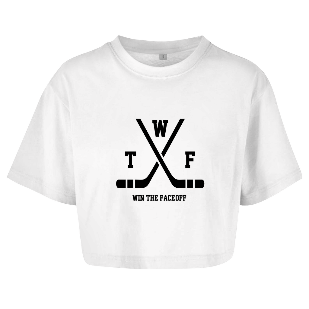 Ladies Oversize Crop Top WTF BLACK