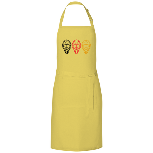 Grillschürze GOALIE MASKE SCHWARZ-ROT-GOLD