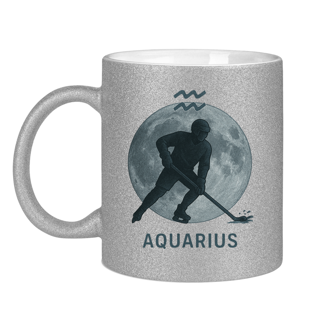 Glitzertasse STERNZEICHEN AQUARIUS / WASSERMANN