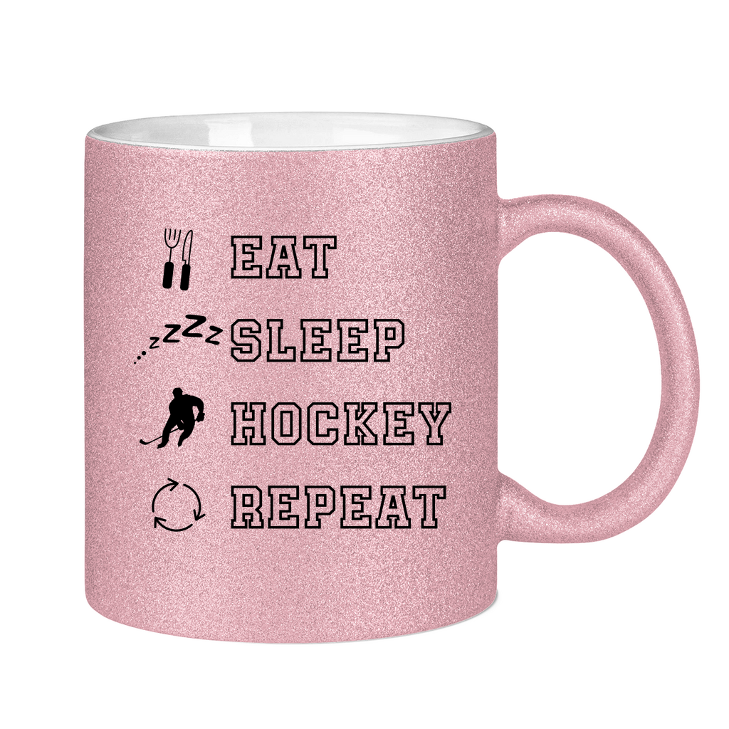 Glitzertasse EAT, SLEEP REPEAT