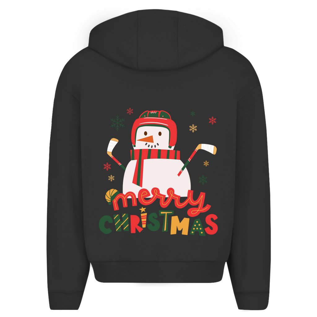 Oversize Zipper HOCKEY SNOWMAN (front&back)