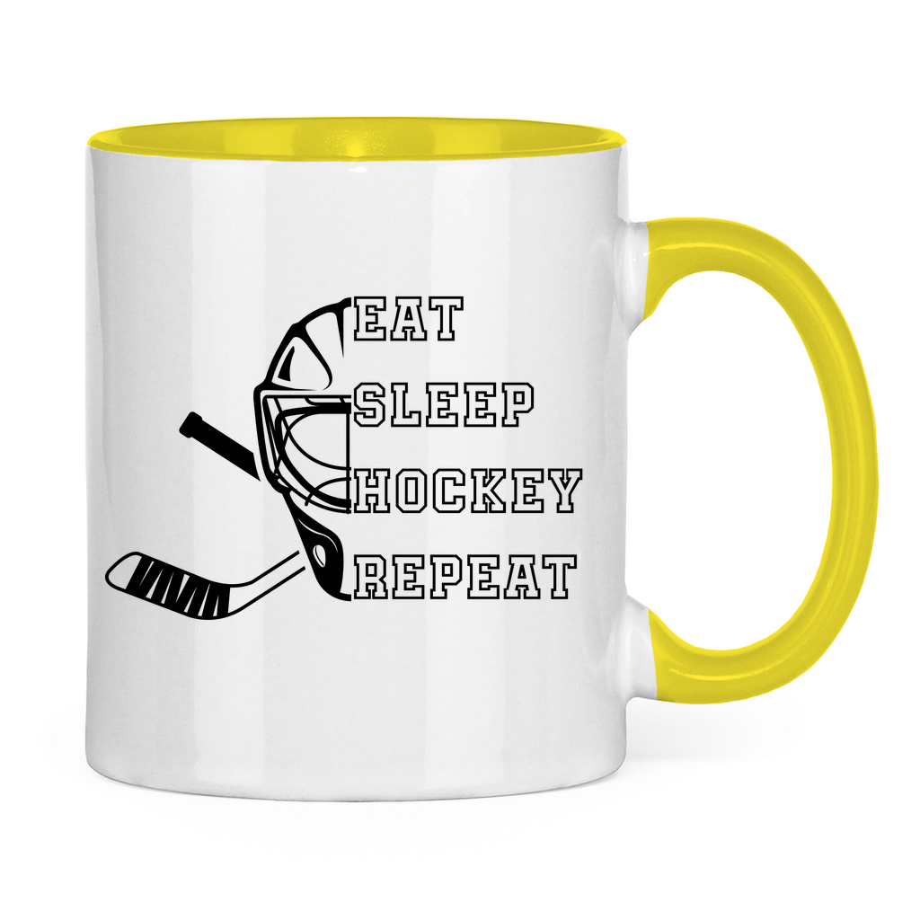 Tasse zweifarbig EAT, SLEEP GOALIE