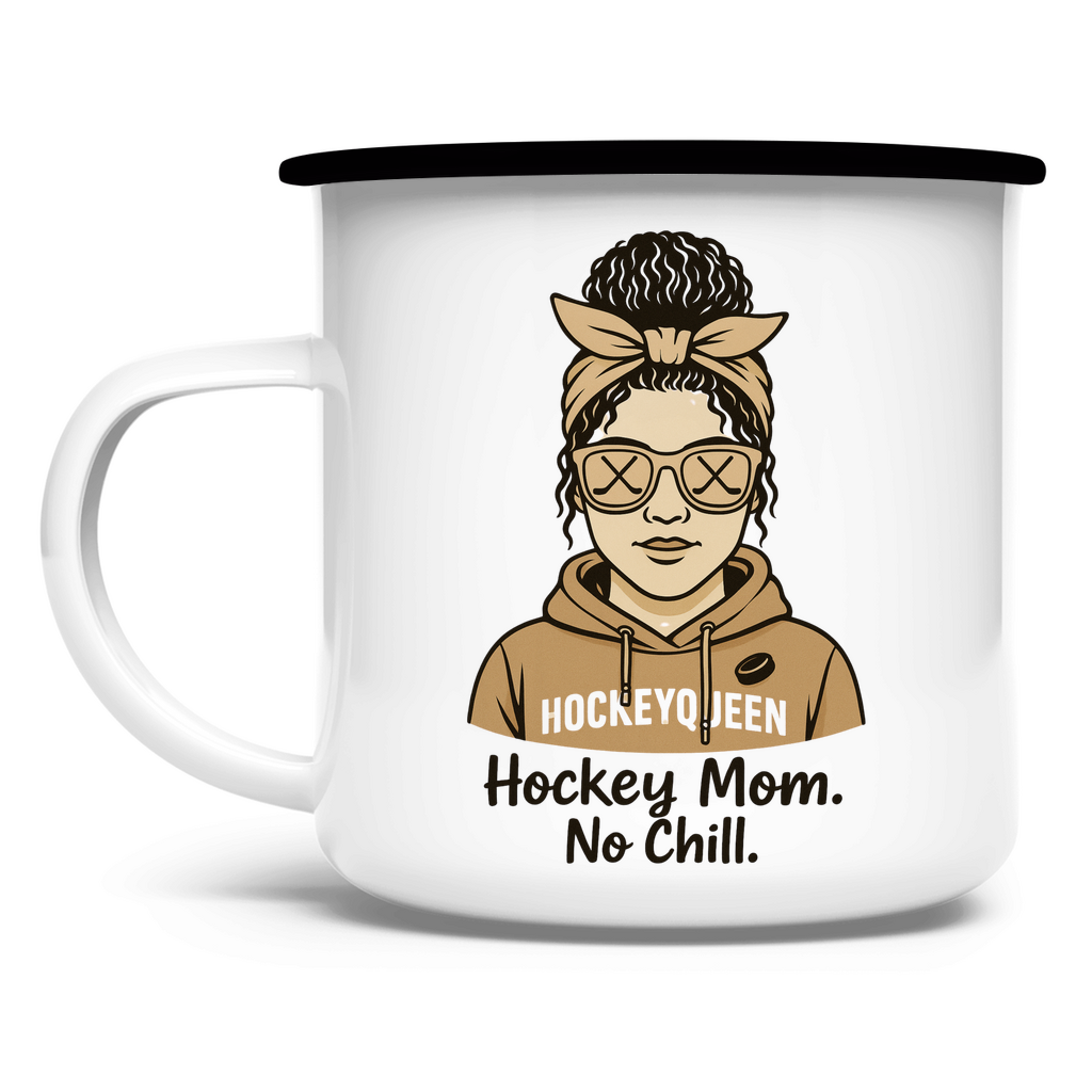 Emaille Tasse HOCKEY MOM - NO CHILL