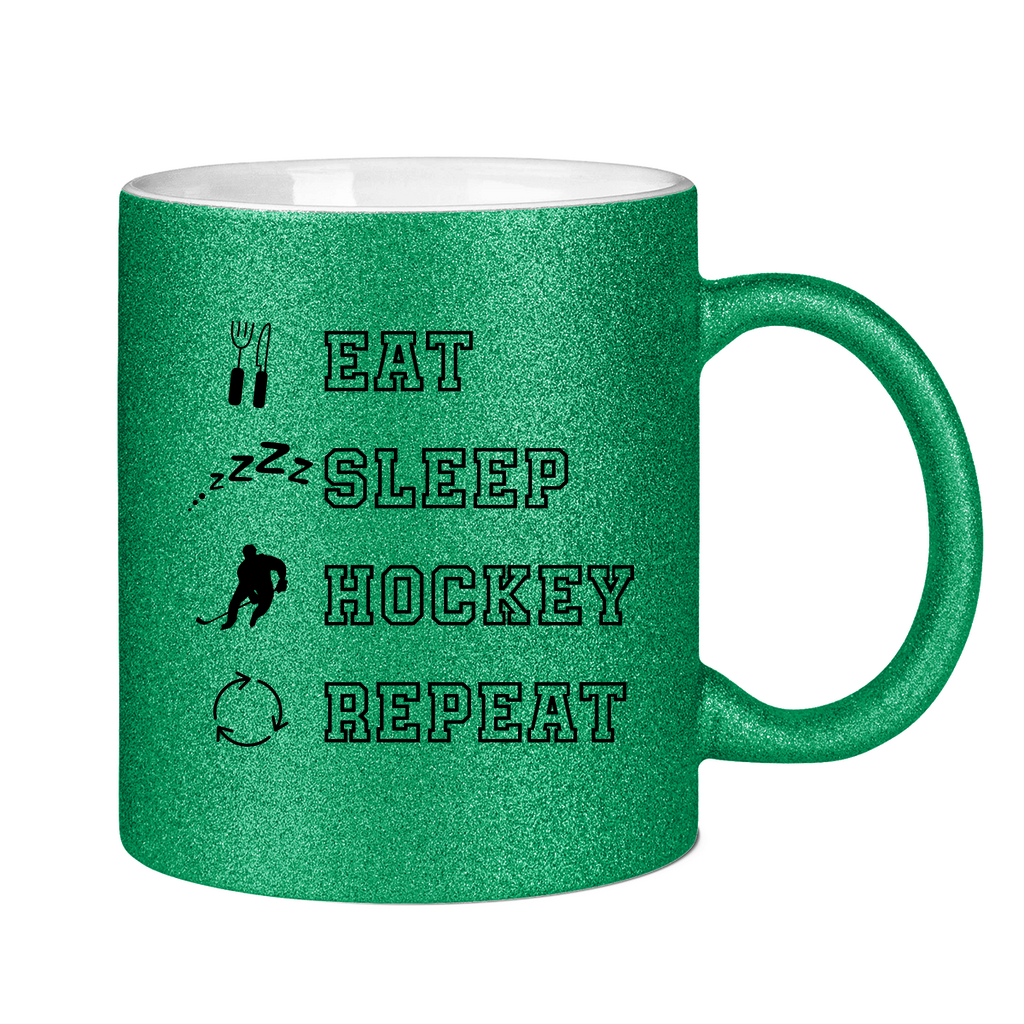 Glitzertasse EAT, SLEEP REPEAT