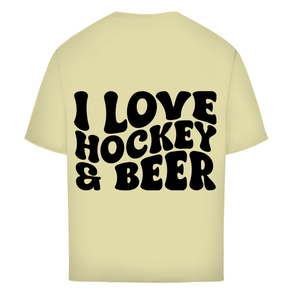 Oversize T-Shirt I LOVE HOCKEY & BEER (back)