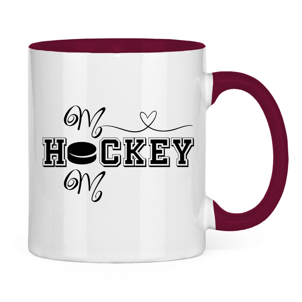 Tasse zweifarbig HOCKEY MOM HEART