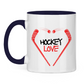 Tasse zweifarbig HOCKEYLOVE STICKHEART