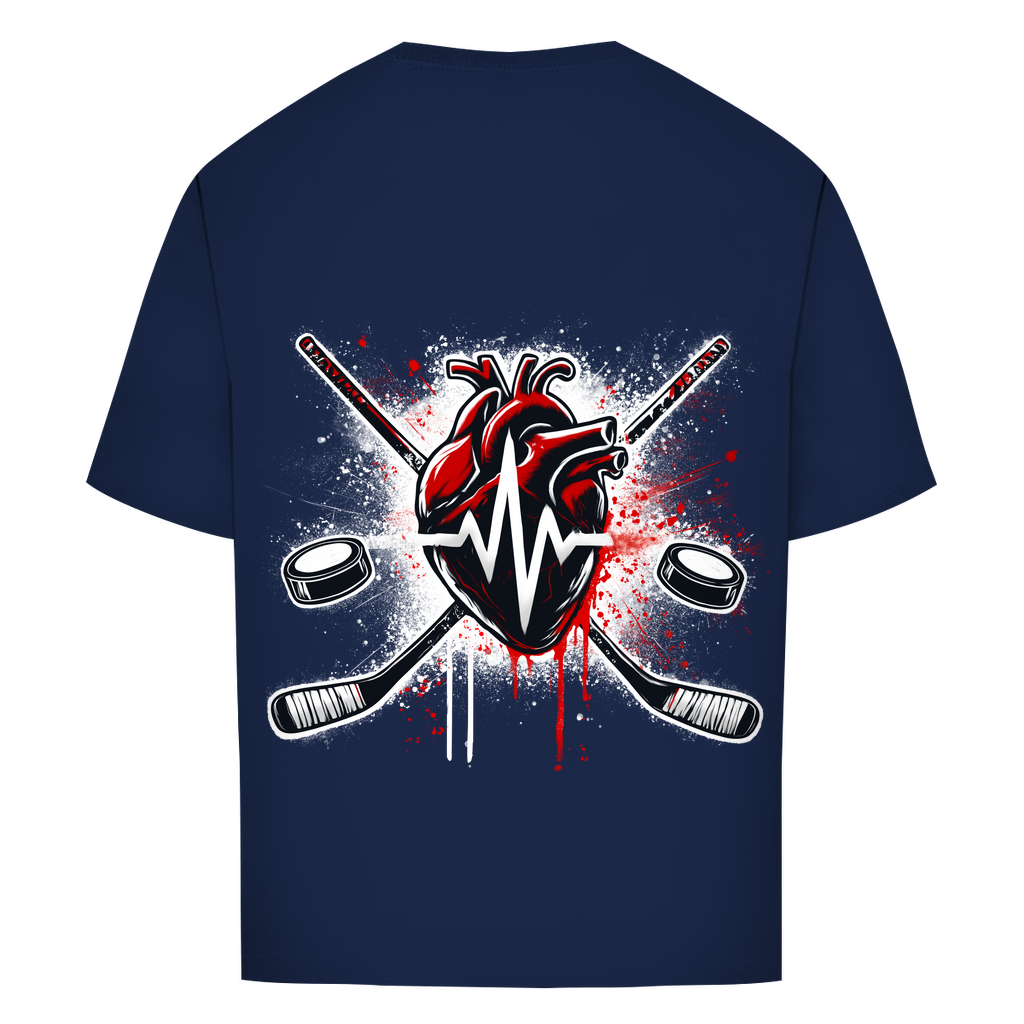 Oversize T-Shirt HOCKEY HEARTBEAT (back)