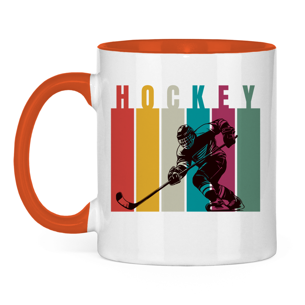 Tasse zweifarbig COLOURFUL HOCKEYPLAYER