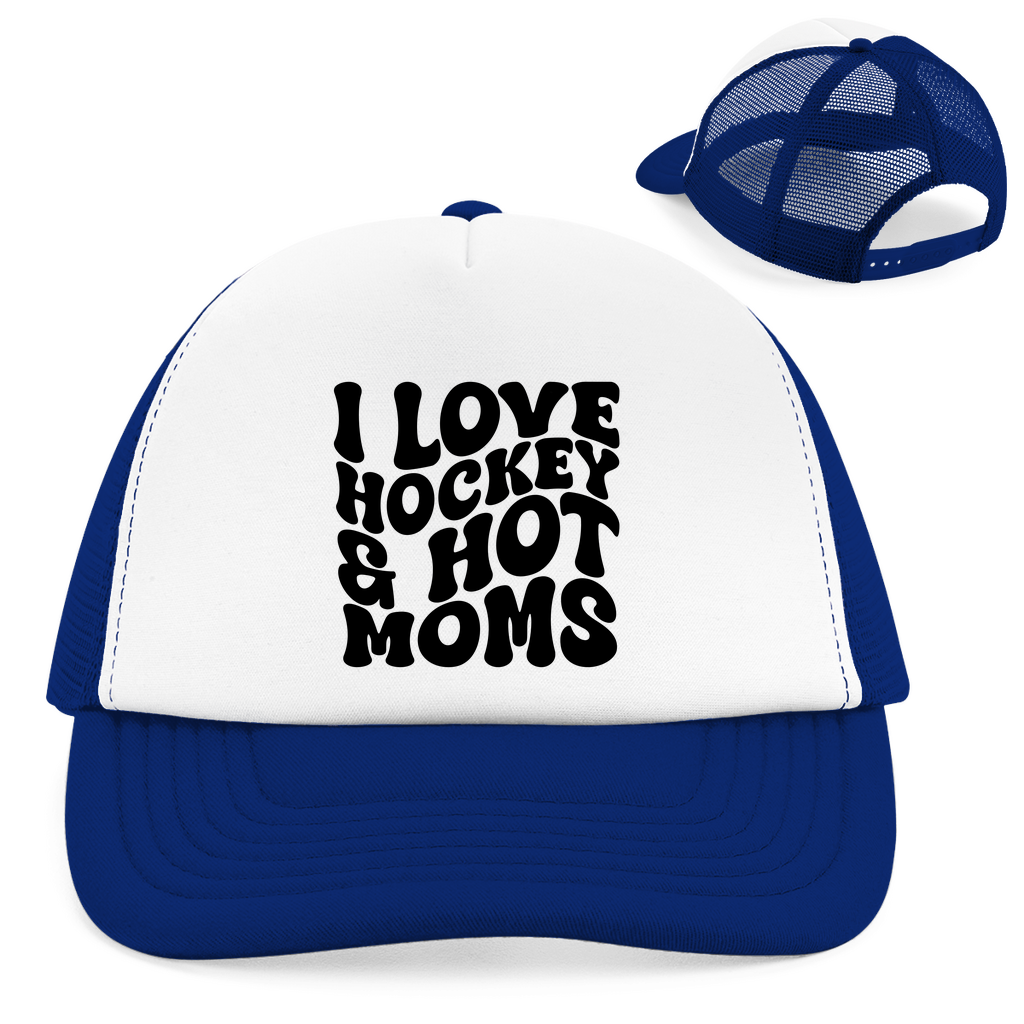 Retro Cap I LOVE HOCKEY & HOT MOMS