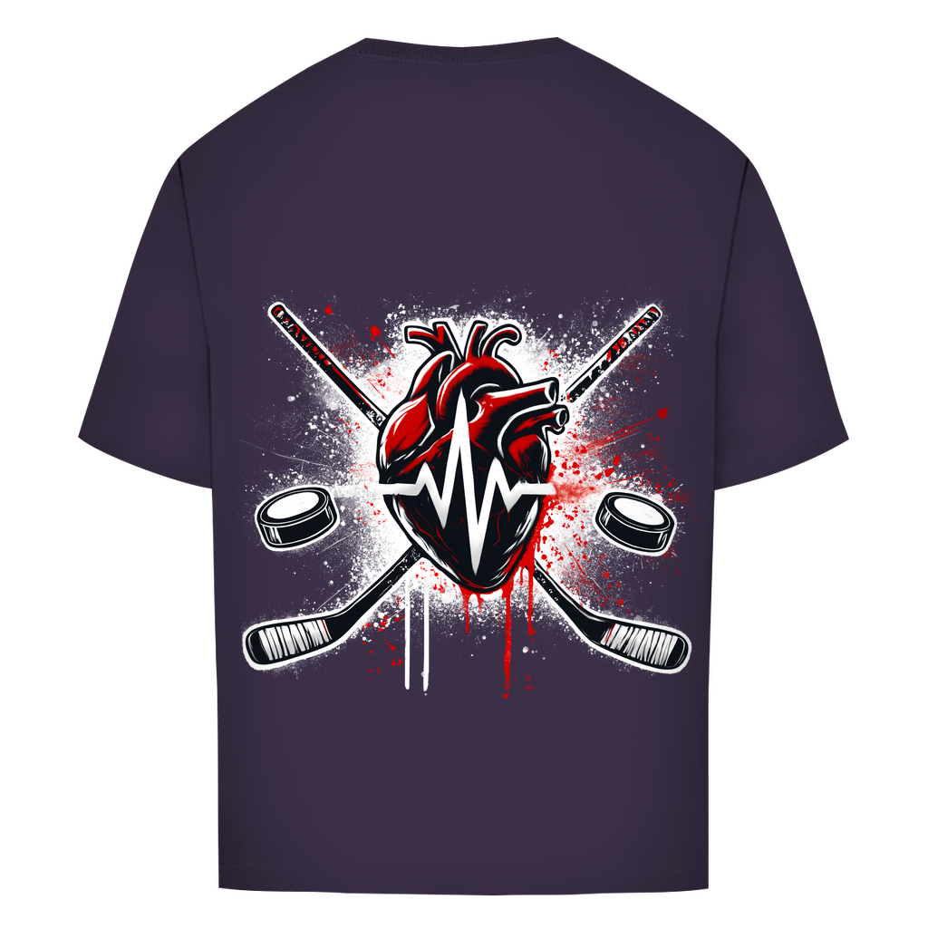 Oversize T-Shirt HOCKEY HEARTBEAT (back)