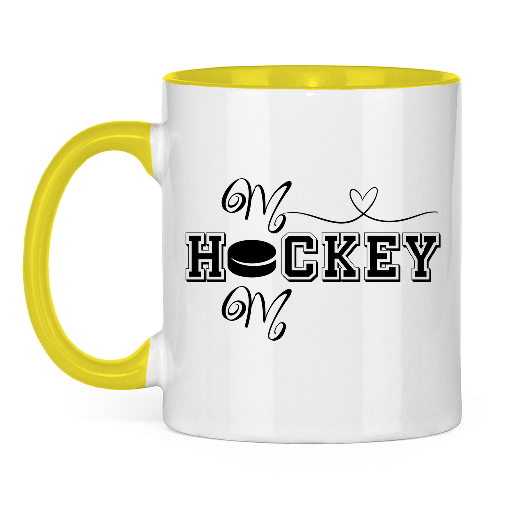 Tasse zweifarbig HOCKEY MOM HEART