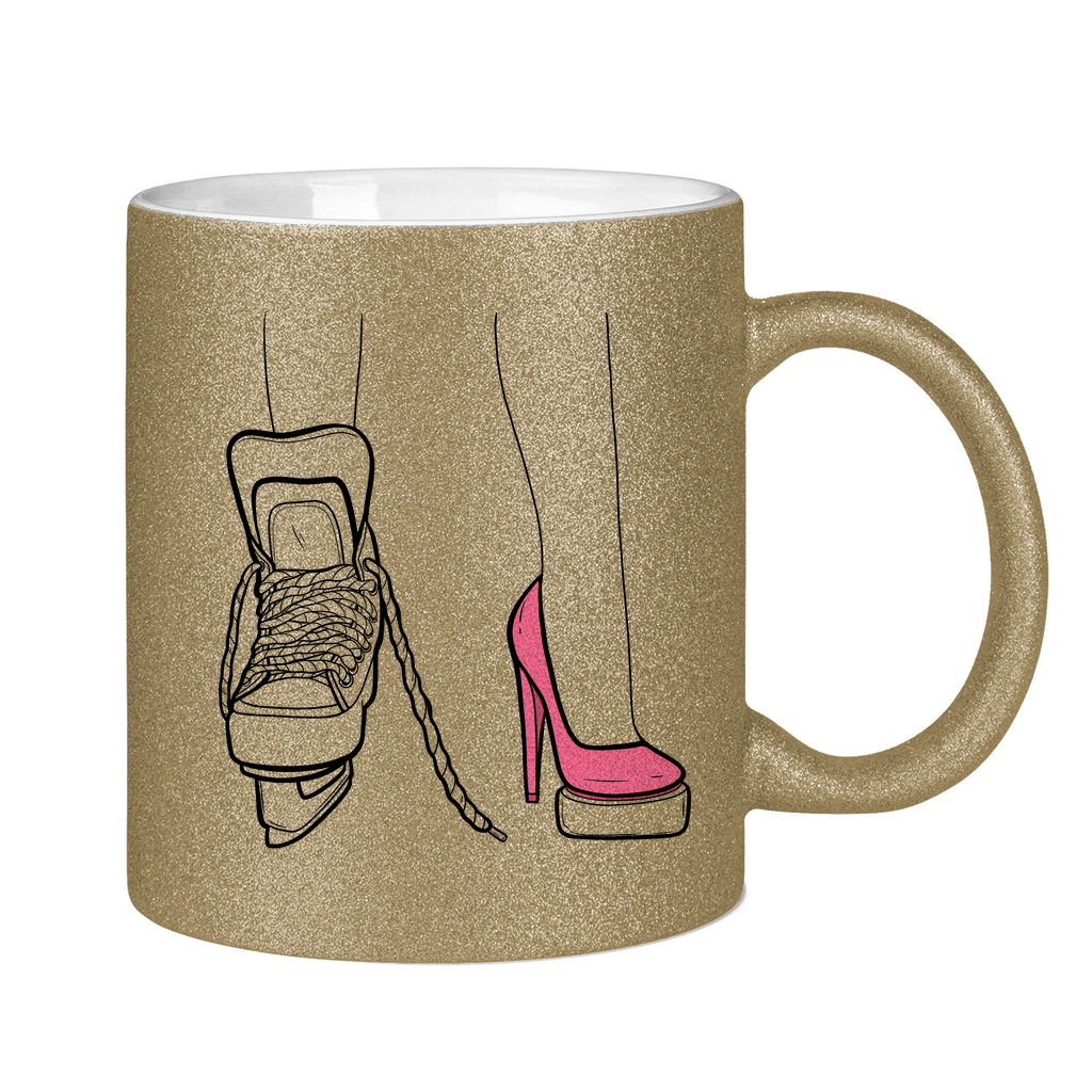 Glitzertasse SKATES & HEELS