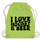Turnbeutel  I LOVE HOCKEY & BEER