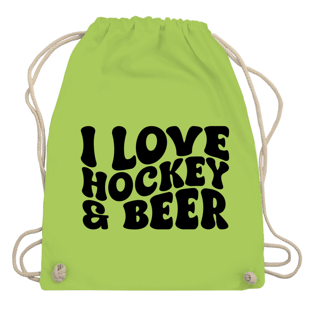 Turnbeutel  I LOVE HOCKEY & BEER