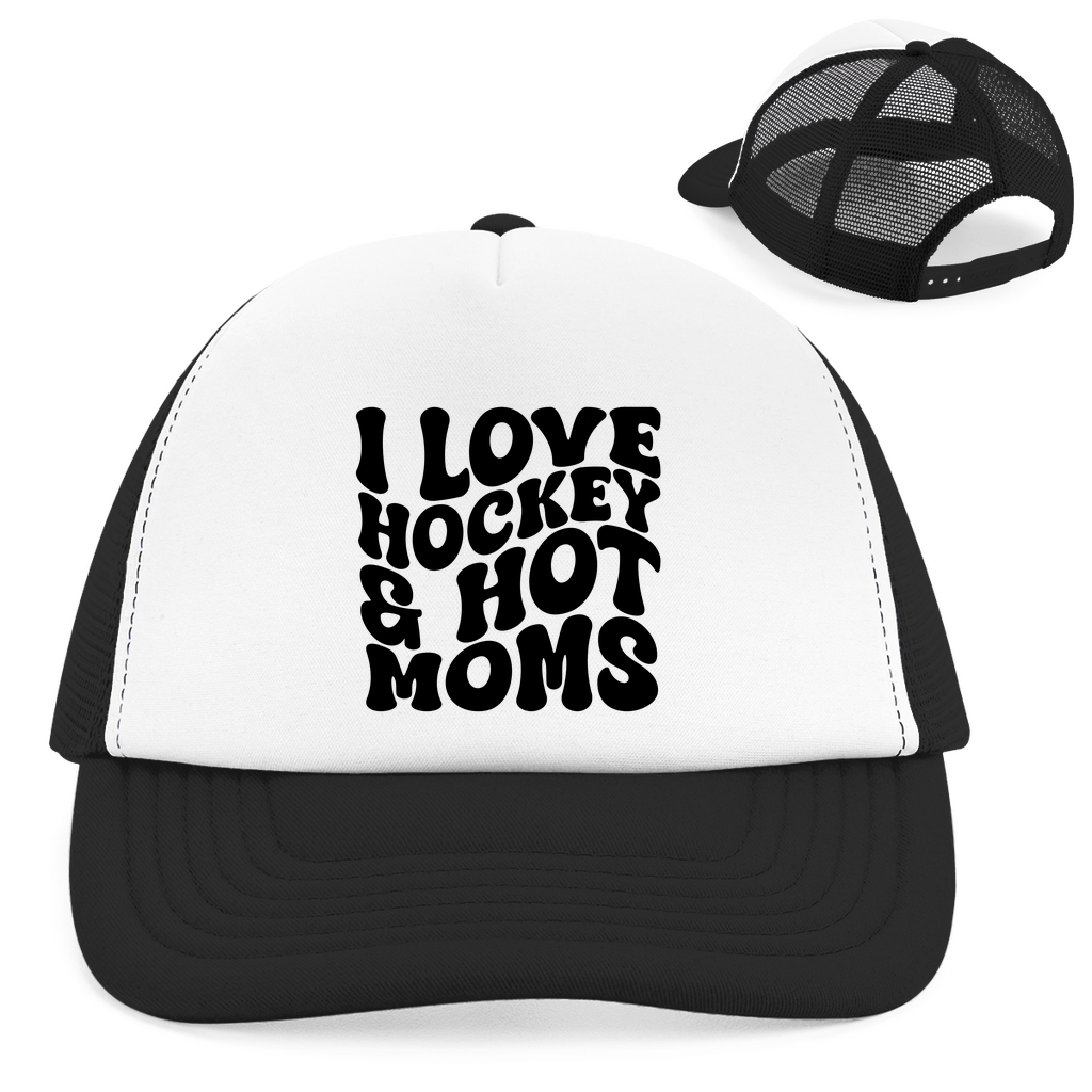 Retro Cap I LOVE HOCKEY & HOT MOMS
