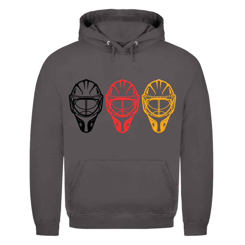 Unisex Hoodie TEAM GOALIE MASKE SCHWARZ-ROT-GOLD