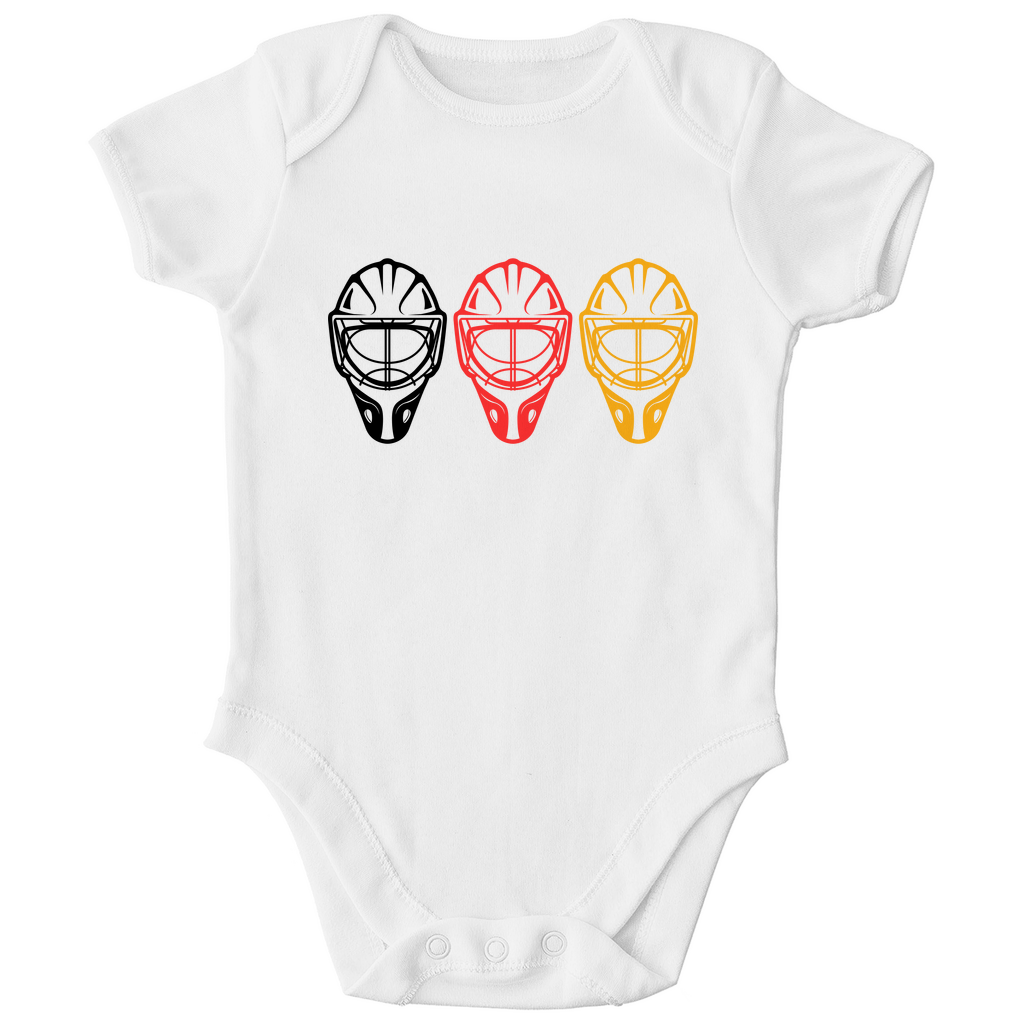 Babybody TEAM GOALIE MASKE SCHWARZ-ROT-GOLD