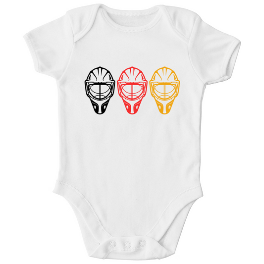 Babybody TEAM GOALIE MASKE SCHWARZ-ROT-GOLD