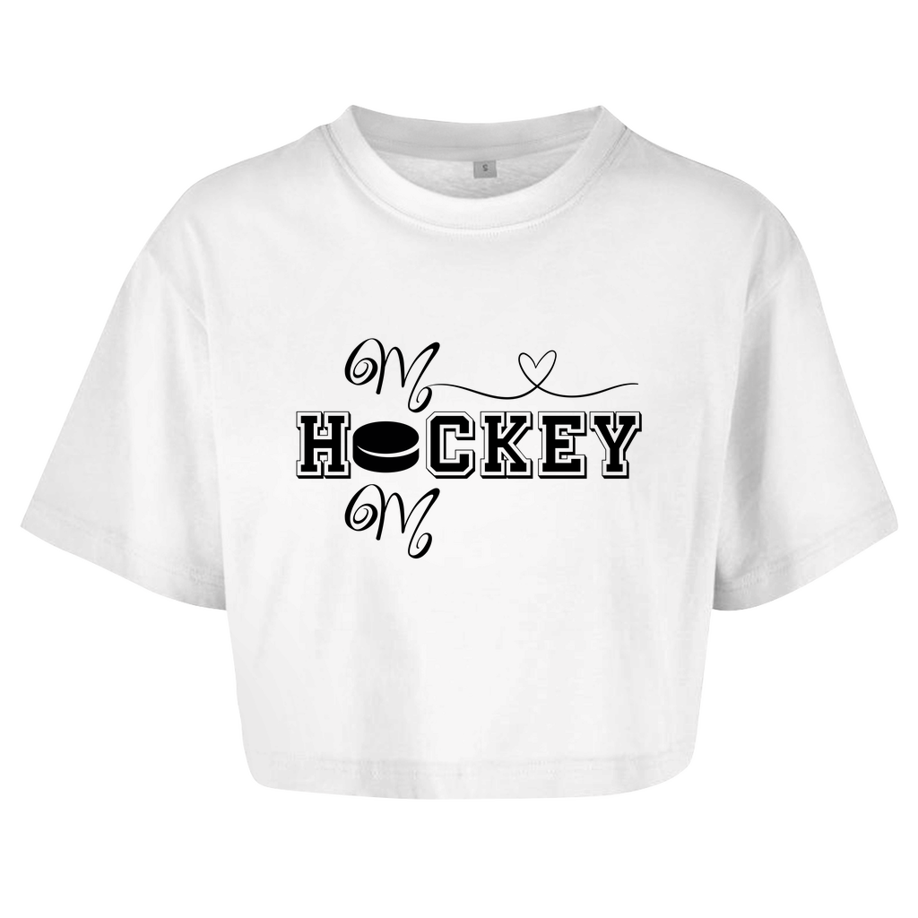Ladies Crop Top HOCKEY MOM HEART